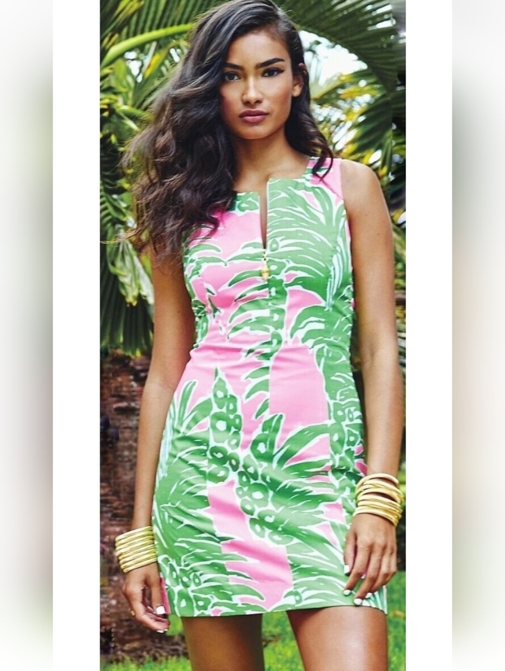 LILLY PULITZER  Mila Lined Pineapple Print Shift Dress in Flamenco Size 0.